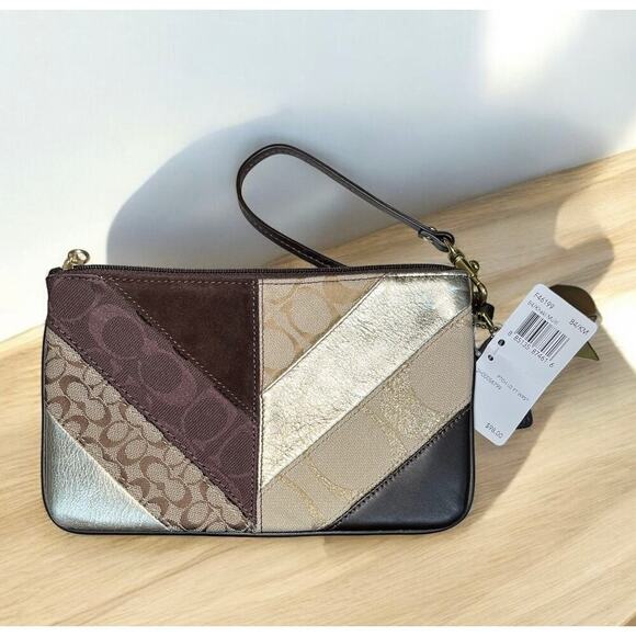 Y2K Coach F17614 Gallery Signature Patchwork Shoulder Bag & F46199 Wristlet - Picture 8 of 14